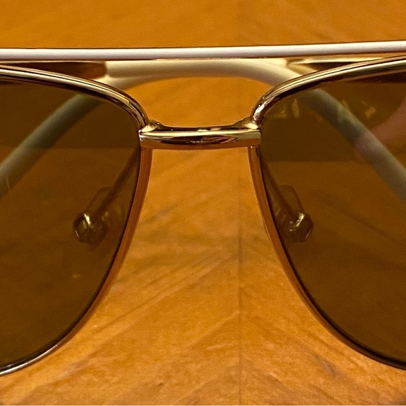 Gucci Gold and Brown Men's Glasses